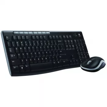 Logitech MK270 Bezprzewodowy zestaw – pełnowymiarowa klawiatura i mysz RF 2,4 GHz (czarny)