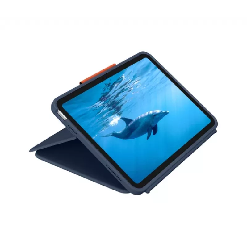 Logitech Rugged Combo 4 Keyboard Case with Trackpad for iPad 10th Gen, Apple Smart Connector, Classic Blue