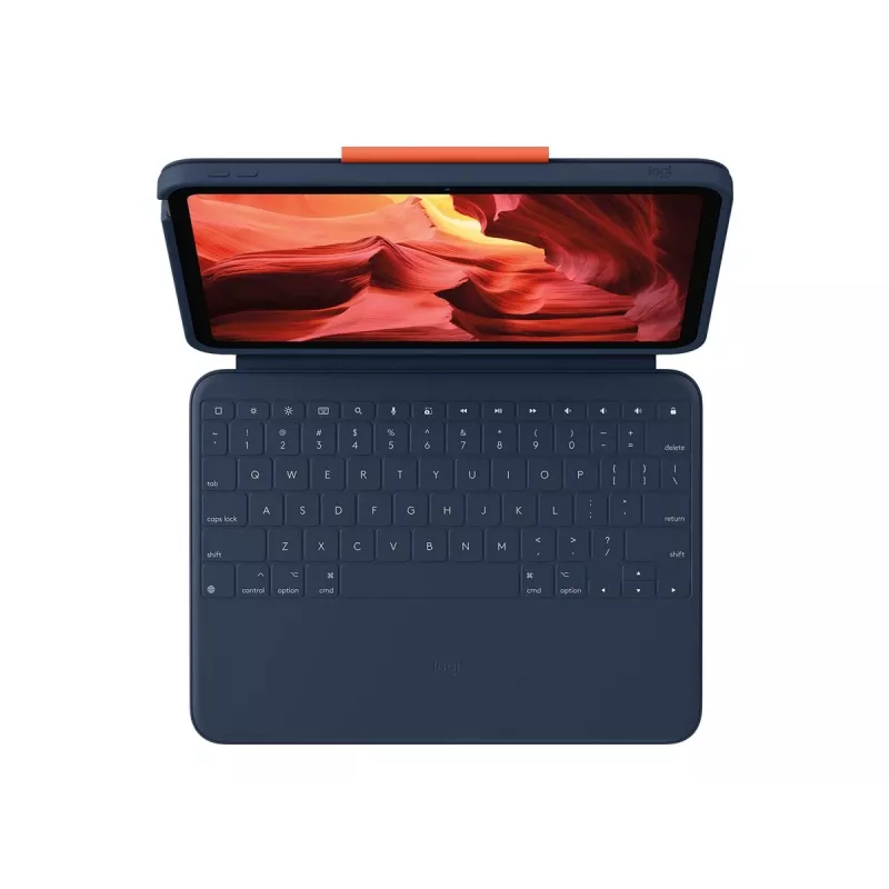 Logitech Rugged Combo 4 Keyboard Case with Trackpad for iPad 10th Gen, Apple Smart Connector, Classic Blue