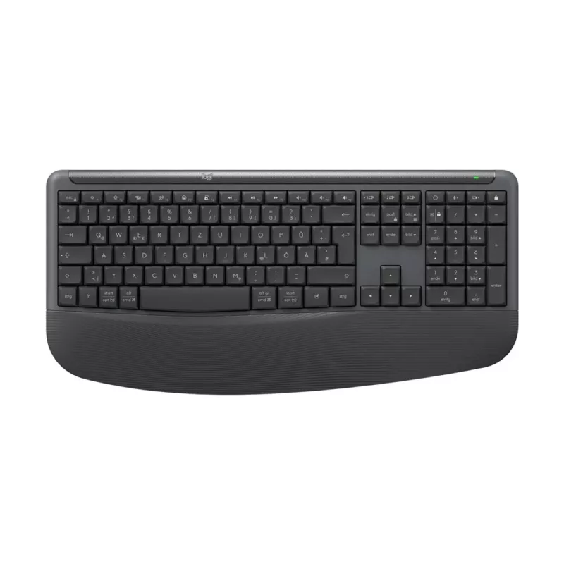 Logitech Signature Comfort Plus Combo MK880 for Business - Zestaw klawiatury i myszy - Pełnowymiarowy - ze wskaźnikiem LED baterii - Bezprzewodowy - USB-C, Bluetooth LE - QWERTZ - Niemiecki - Grafitowy