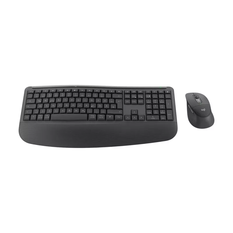Logitech Signature Comfort Plus Combo MK880 for Business - Zestaw klawiatury i myszy - Pełnowymiarowy - ze wskaźnikiem LED baterii - Bezprzewodowy - USB-C, Bluetooth LE - QWERTZ - Niemiecki - Grafitowy
