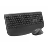 Logitech Signature Comfort Plus Combo MK880 for Business - Zestaw klawiatury i myszy - Pełnowymiarowy - ze wskaźnikiem LED baterii - Bezprzewodowy - USB-C, Bluetooth LE - QWERTZ - Niemiecki - Grafitowy