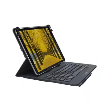 Logitech Uniwersalna klawiatura i etui folio do tabletów 9-10 cali, Bluetooth 3.0, układ QWERTZ szwajcarski niemiecki, grafitowy