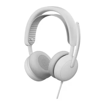 Logitech Zone Wired 2 Nauszny zestaw słuchawkowy USB-C z mikrofonem na wysięgniku z redukcją szumów, złamana biel