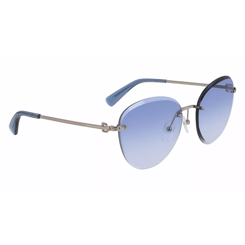 LONGCHAMP LO128S-719 Damskie okulary przeciwsłoneczne w kształcie motyla, złota oprawka, brązowe soczewki gradientowe 58/18/140 mm