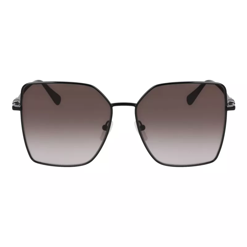 Okulary przeciwsłoneczne damskie Longchamp LO173S5715001 - czarna oprawka, szare szkła, 57 mm