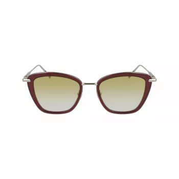 Longchamp LO638S-611 Damskie okulary przeciwsłoneczne Cat Eye, oprawka Havana, brązowe soczewki gradientowe, 52mm