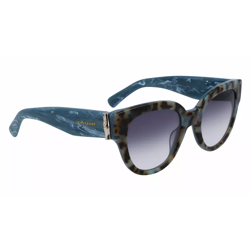 LONGCHAMP LO733S Damskie prostokątne okulary przeciwsłoneczne z acetatu, Havana Brown Gradient, 52mm