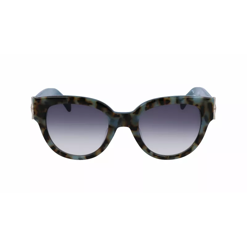 LONGCHAMP LO733S Damskie prostokątne okulary przeciwsłoneczne z acetatu, Havana Brown Gradient, 52mm