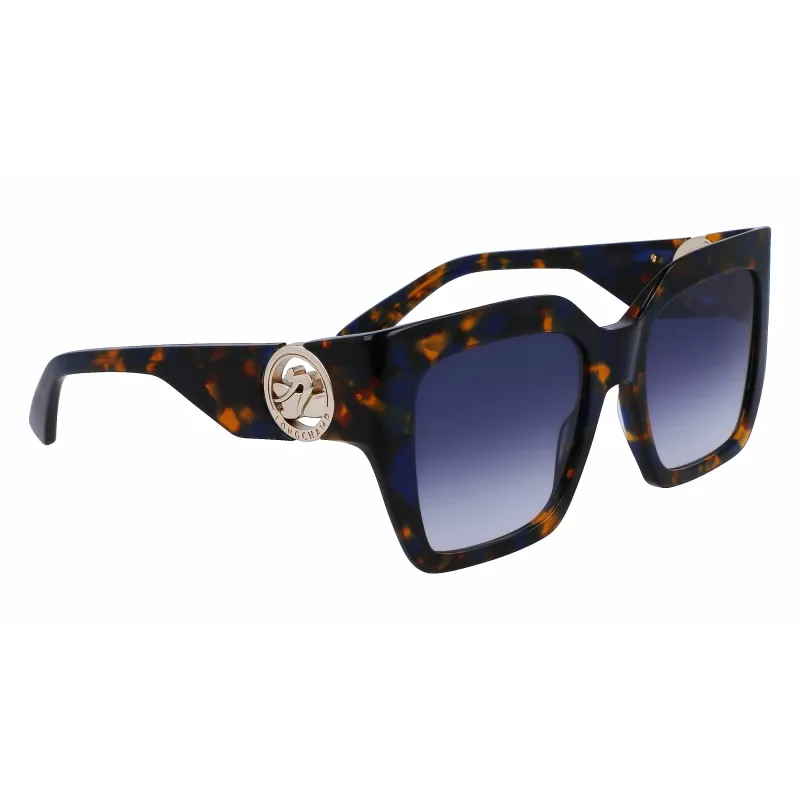 LONGCHAMP LO734S-430 Damskie okulary przeciwsłoneczne geometryczne Havana acetat soczewki gradient brąz 53mm