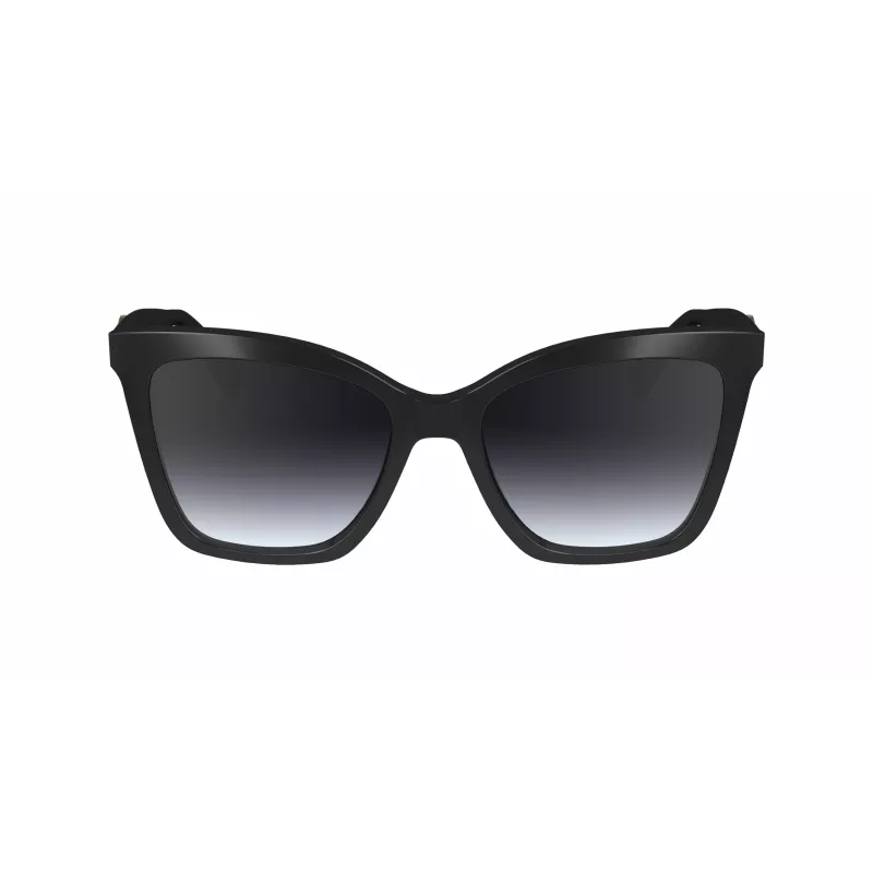 Okulary przeciwsłoneczne LONGCHAMP LO742S-001 dla kobiet - czarna oprawka, soczewki gradientowe szare, 54 mm