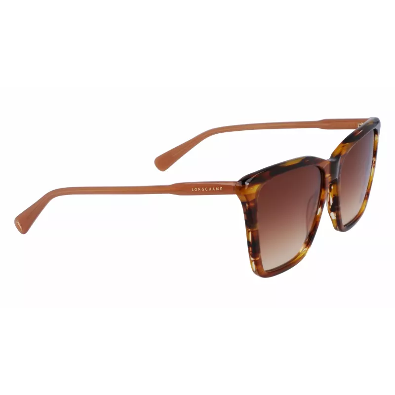 Okulary przeciwsłoneczne LONGCHAMP LO719S-238 Havana Acetate Square Frame Brown Gradient Lens 56mm