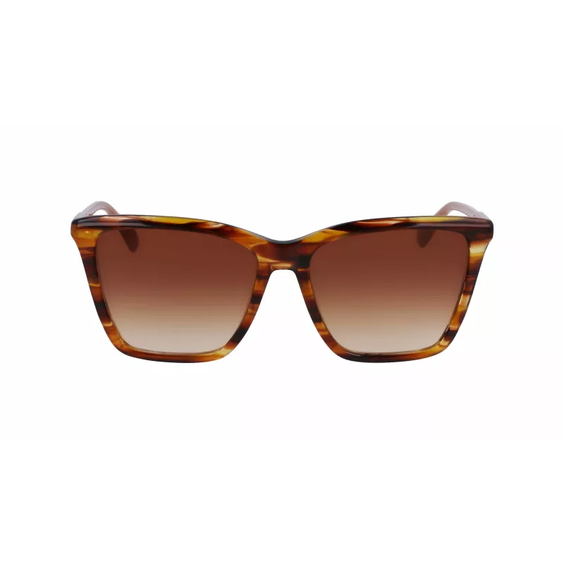 Okulary przeciwsłoneczne LONGCHAMP LO719S-238 Havana Acetate Square Frame Brown Gradient Lens 56mm
