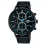 Zegarek męski Lorus RM363FX9 kwarcowy analogowy - niebieska tarcza, bransoleta ze stali nierdzewnej, 43 mm