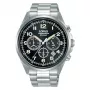Zegarek męski Lorus Quartz Chronograph RT303KX9 - 43mm stal nierdzewna, czarna tarcza