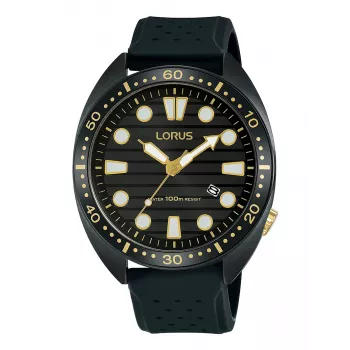 Zegarek męski Lorus RH927LX9 kwarcowy 42mm stal nierdzewna czarna tarcza