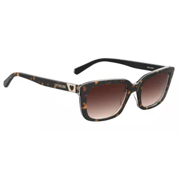 LOVE MOSCHINO Damskie Okulary Przeciwsłoneczne MOL042S086F3H - Oprawka Acetatowa Havana, Brązowe Gradientowe Soczewki Poliwęglanowe, 53/17/145 mm