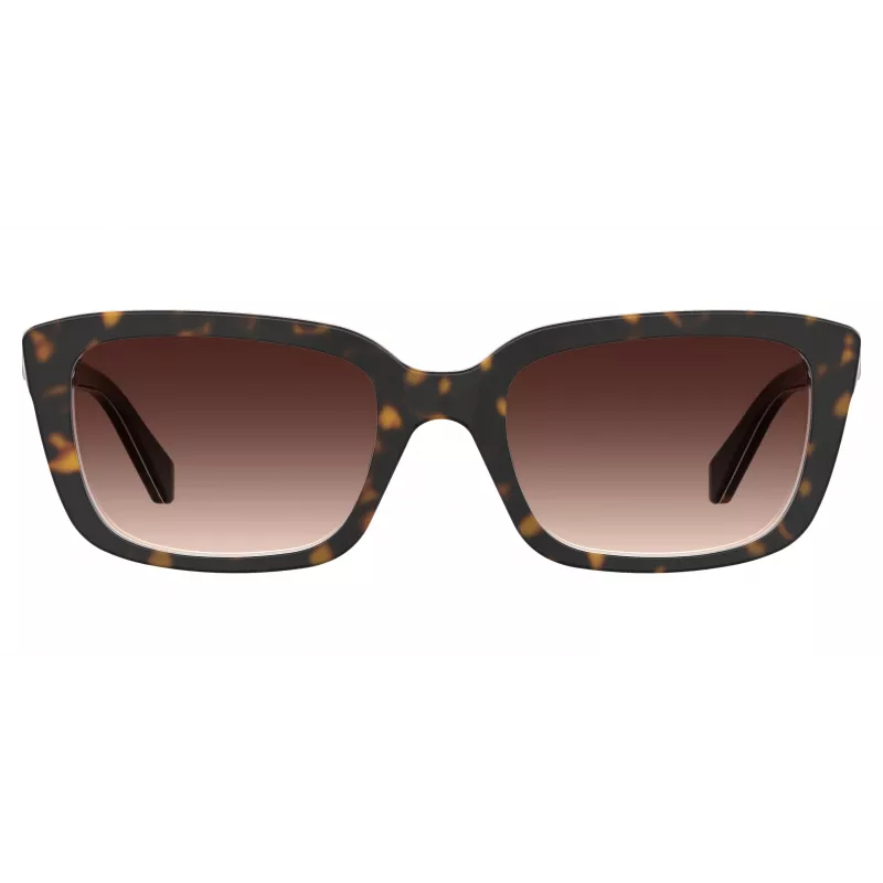 LOVE MOSCHINO Damskie Okulary Przeciwsłoneczne MOL042S086F3H - Oprawka Acetatowa Havana, Brązowe Gradientowe Soczewki Poliwęglanowe, 53/17/145 mm