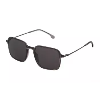 LOZZA MAN SL4214M546S9P Okulary przeciwsłoneczne Prostokątne Acetat Czarna oprawka Soczewki polaryzacyjne Szare UV400 54/20/145 mm