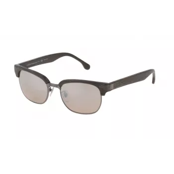 LOZZA SL2253M52568X Okulary przeciwsłoneczne unisex - oprawka acetatowa Havana, zielone soczewki poliwęglanowe, ochrona UV400, 52 mm