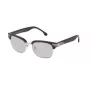 LOZZA SL2253M52579X Unisex Okulary Przeciwsłoneczne Prostokątne - Błyszcząca Czarna Oprawka Acetatowa, Szare Gradientowe Soczewki Poliwęglanowe, Szerokość Soczewki 52 mm, 100% Ochrona UV400