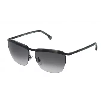LOZZA SL2282M590531 Unisex Okulary Przeciwsłoneczne Prostokątne Oprawka Havana Acetat Szare Soczewki Poliwęglanowe UV400 59mm