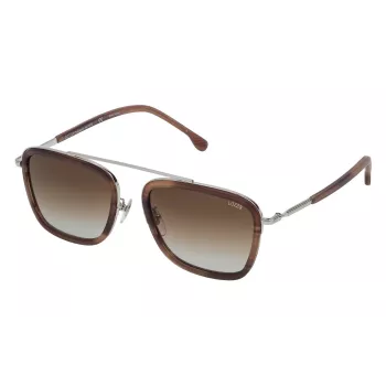 LOZZA SL2291M-579Y Męskie prostokątne okulary przeciwsłoneczne z acetylenu Havana 54mm