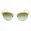 LOZZA SL2293M-579V Męskie okulary przeciwsłoneczne kwadratowe, oprawka Havana acetat, zielone soczewki poliwęglanowe 52mm