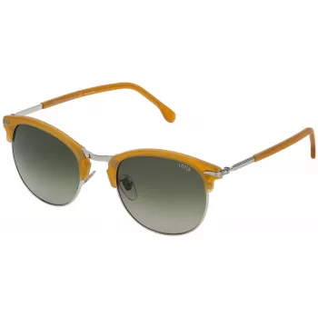 LOZZA SL2293M-579V Męskie okulary przeciwsłoneczne kwadratowe, oprawka Havana acetat, zielone soczewki poliwęglanowe 52mm
