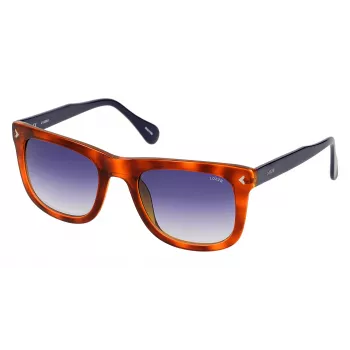 LOZZA SL4006M5209BG Okulary przeciwsłoneczne unisex - czarna oprawka acetatowa, szare soczewki poliwęglanowe, ochrona UV400, szerokość soczewki 52 mm