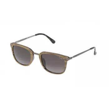 LOZZA SL4028M520ANB Unisex Okulary Przeciwsłoneczne Prostokątne - Czarna Oprawka Acetatowa, Szare Soczewki Poliwęglanowe, Ochrona UV400