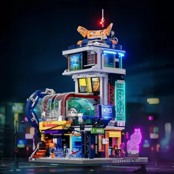 Zestaw klocków LUMIBRICKS Funwhole Średniowieczna Wieża Strażnicza z Oświetleniem LED (1368 elementów)