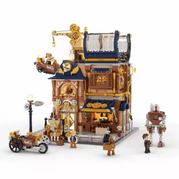 Zestaw klocków konstrukcyjnych Lumibricks Steampunk Mechanical Workshop z oświetleniem LED - 2150 elementów