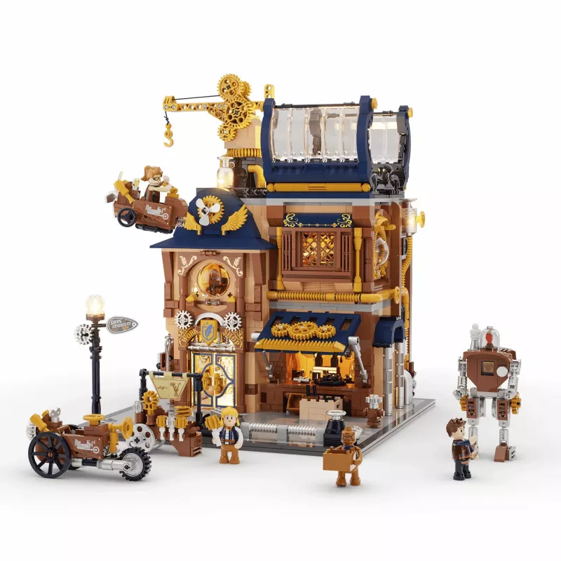 Zestaw klocków konstrukcyjnych Lumibricks Steampunk Mechanical Workshop z oświetleniem LED - 2150 elementów