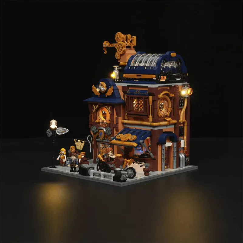 Zestaw klocków konstrukcyjnych Lumibricks Steampunk Mechanical Workshop z oświetleniem LED - 2150 elementów