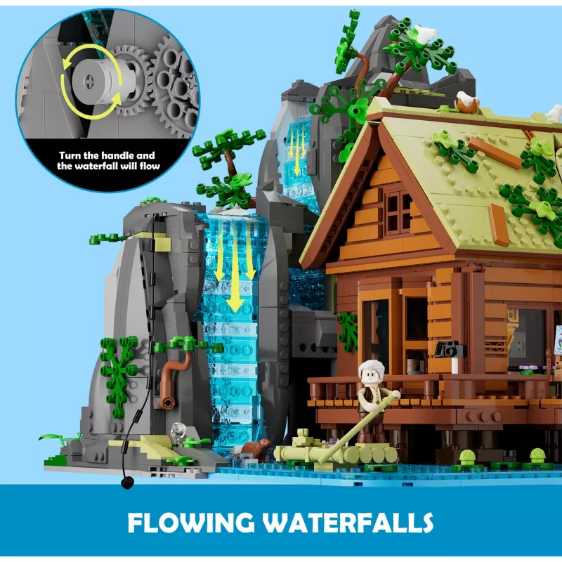 Zestaw klocków konstrukcyjnych Lumibricks Waterfall Hut z oświetleniem LED