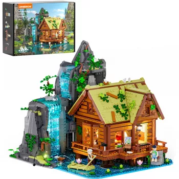 Zestaw klocków konstrukcyjnych Lumibricks Waterfall Hut z oświetleniem LED
