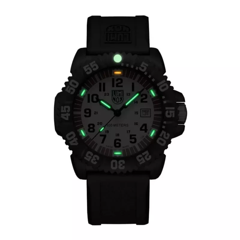 LUMINOX Atacama Field Automatic 1900 Series X2.2057 Zegarek męski 44mm Czarna tarcza Czarny pasek skórzany