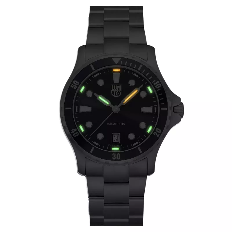 Zegarek męski LUMINOX XS.0941 Atacama Field Automatic 1940 Series 44mm Czarna tarcza Skórzany pasek