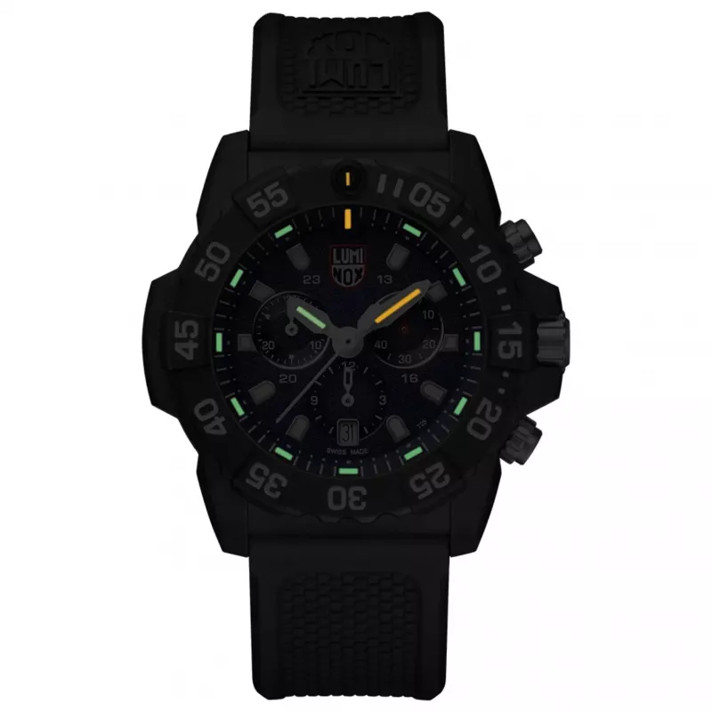Luminox Navy SEAL Chronograph 3580 Series Men's Watch XS.3583 45mm Carbonox Black Rubber