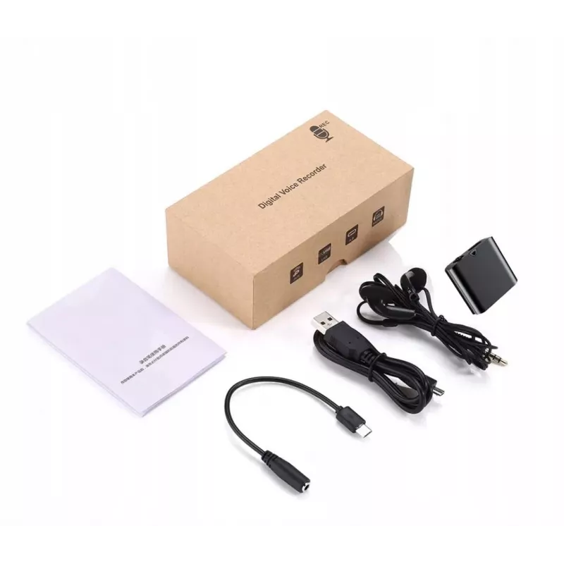LUXURY-GOODS JNN Q63 32GB Dyktafon z obudową ze stopu cynku, redukcją szumów DSP, aktywacją głosową, baterią 30h