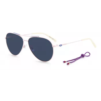 Okulary przeciwsłoneczne damskie M MISSONI MMI0078S3ZJ - czarna oprawka acetatowa, szare gradientowe soczewki poliwęglanowe, 58/13/145 mm