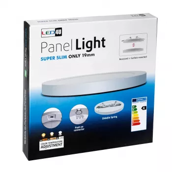 MACLEAN LED Plafond Panel 7in1 Flush-Mounted Ultra Slim 30W 3 Colors (WW, NW, CW) Led4U LD142 with Microwave Sensor and Built-in Power Supply