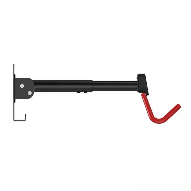 MACLEAN MC-172 Poziomy rowerowy uchwyt ścienny, stal, 30 kg obciążenia, regulowany kąt, składany, czarny