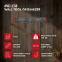 Maclean MC-178 Ścienny Organizer Narzędziowy ze Stali, Nośność 136 kg, Szerokość 816 mm, Panel Perforowany