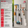 Maclean MC-185 Organizer narzędziowy na ścianę do narzędzi ogrodowych i mopów, stal, 60 cm, obciążenie 20 kg, z haczykami