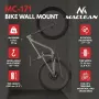 Maclean Wall-Mounted Bike Rack / Hanger, max. load 35 kg, adjustable tilt angle, steel, MC-171