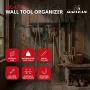 Maclean Organizer na narzędzia ścienny, stalowy, maks. obciążenie 228 kg, szerokość 1222 mm, MC-179