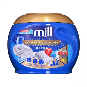 MADONIS Mill Zestaw detergentów do zmywarki - 3 sztuki (płyn do mycia naczyń cytrynowy, płyn do zmywarki, sól)