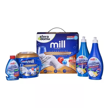 MADONIS Mill Zestaw detergentów do zmywarki - 3 sztuki (płyn do mycia naczyń cytrynowy, płyn do zmywarki, sól)